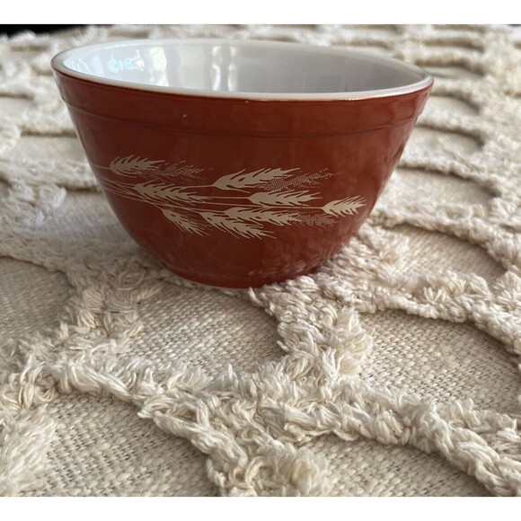 PYREX Other - Vintage PYREX Orange Autumn Harvest Wheat Mixing Nesting Bowl #401 Small 750ML